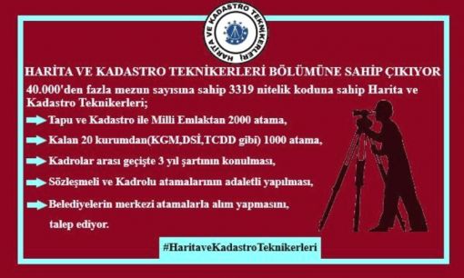 Harita ve Kadastro Teknikerleri Atama istiyor, HaberTekniker 