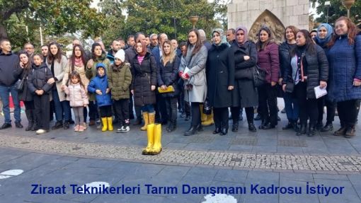 Samsun Onur Anıtı önünde toplanana Tarım Danışmanları kadro isteklerini yinelemek için basın açıklamasında bulundular, HaberTekniker 